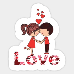 love - A couple expressing their love Sticker